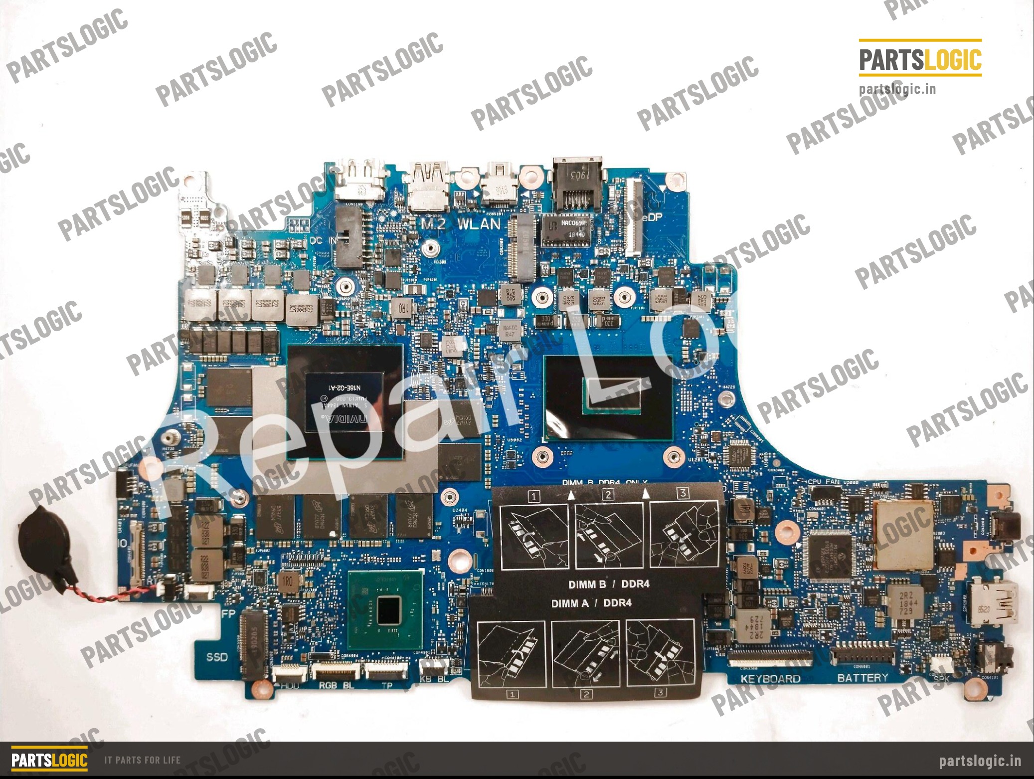 Dell Inspiron 5490 Laptop Motherboard — i7-8750H, Discrete Graphics