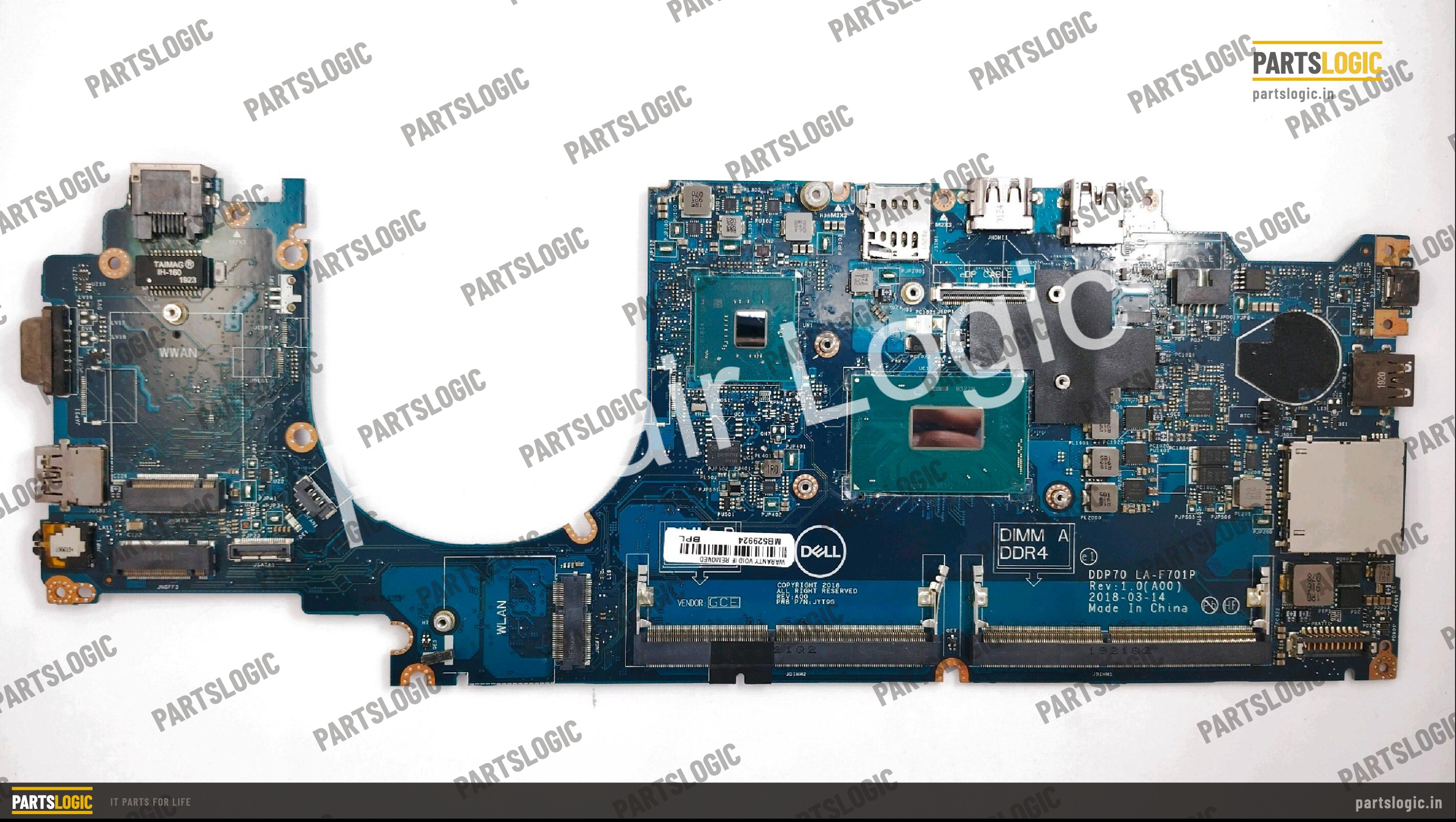 Dell Latitude 5491 Laptop Motherboard — i7-8850H, Integrated Graphics