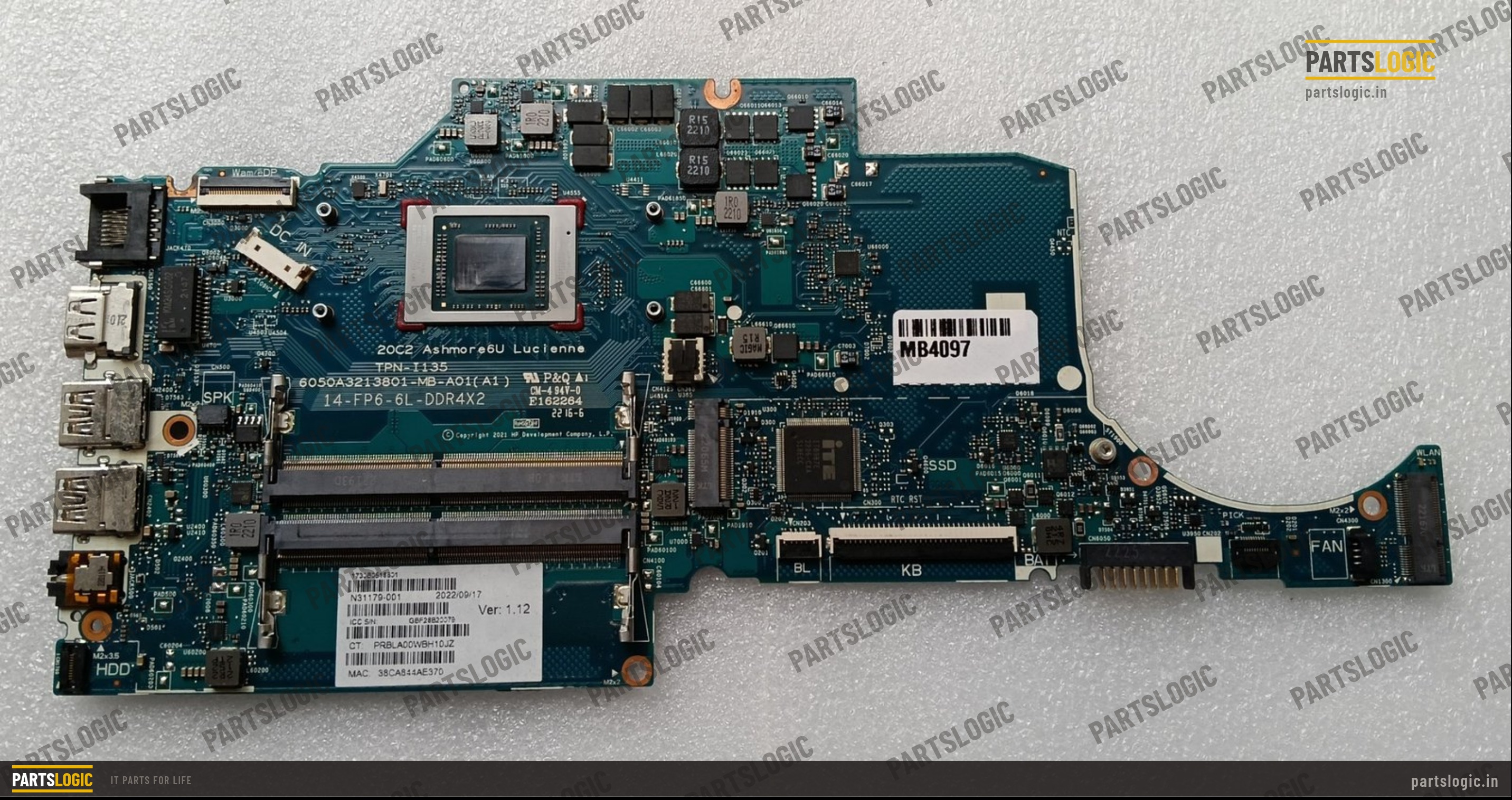 HP 14Q-CS 245 G8 Ashmore 6050A3213801 AMD RYZEN R5-5500U