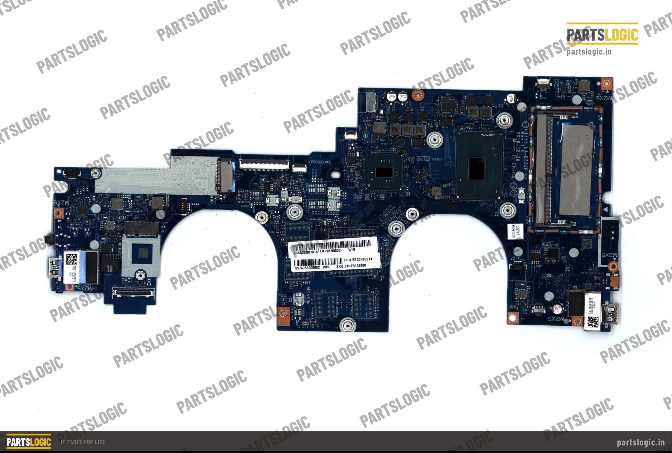 Lenovo Yoga 720-15IKB Laptop Motherboard — i7-7700HQ, Integrated Graphics