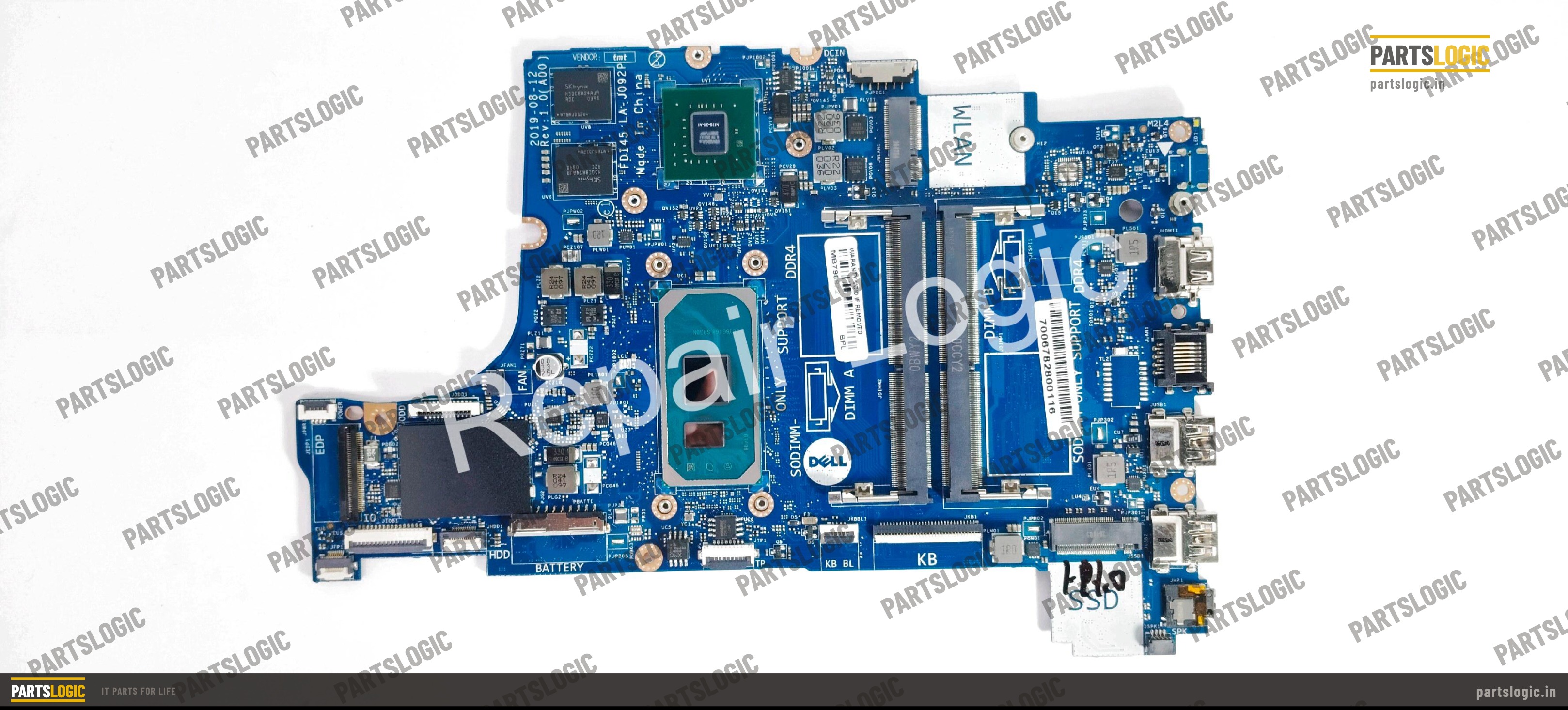 Dell Inspiron 3493 Laptop Motherboard — i7-1065G7, Discrete Graphics